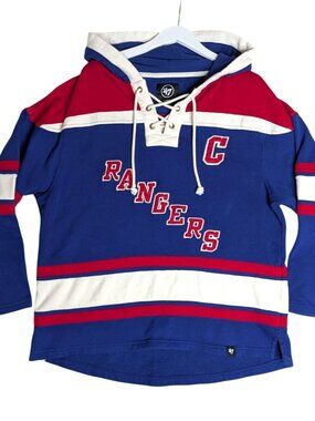 Mens 47 Wayne Gretzky Blue New York Rangers Retired Player Name & Number Lacer P